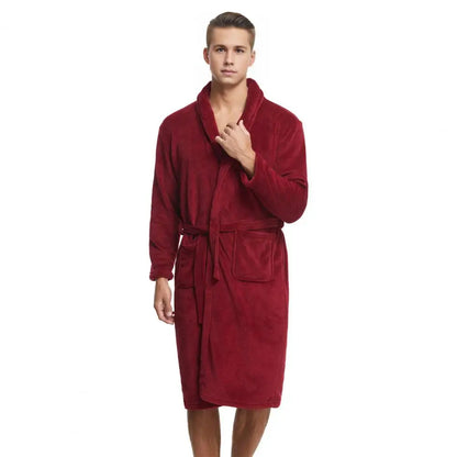 Peignoir flanelle homme poche frontale polyester