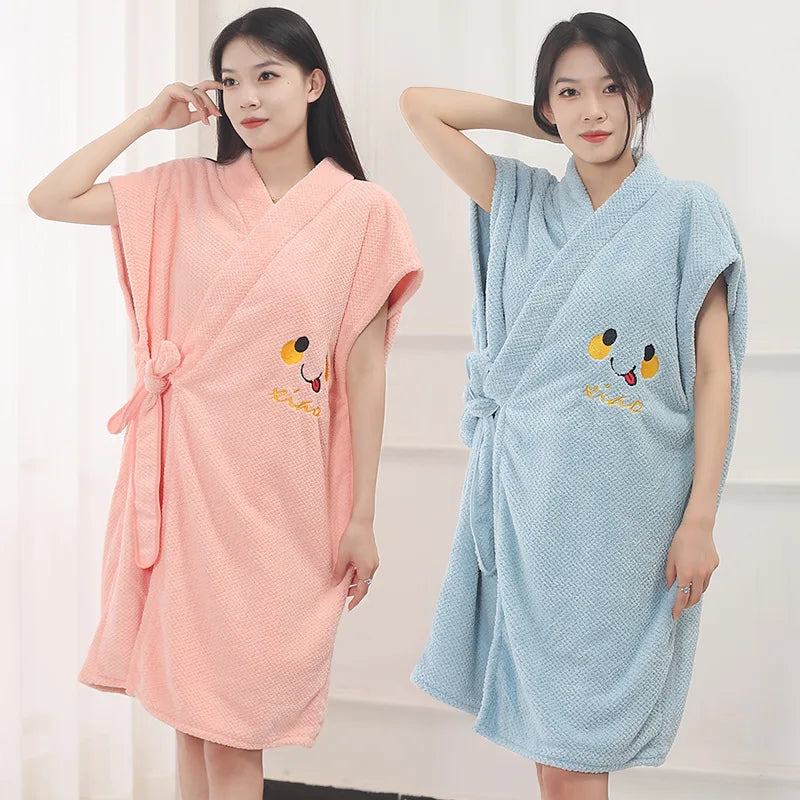 Peignoir de Bain Velours Absorbant Femme