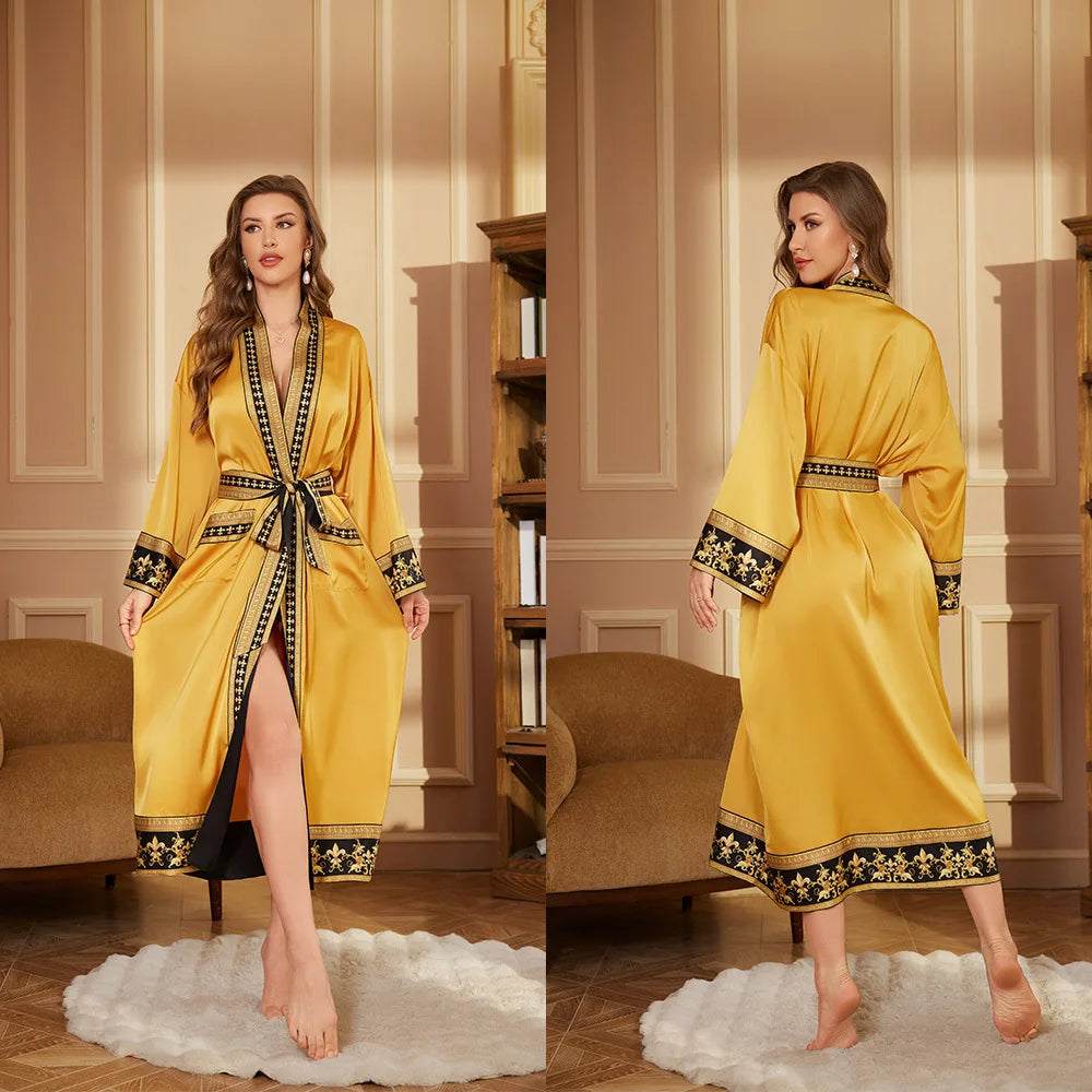 Peignoir style baroque satin polyester homme et femme