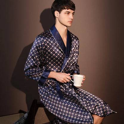 Peignoir soie glacée haut de gamme polyester Homme