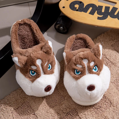 Pantoufles Chien Husky Coton