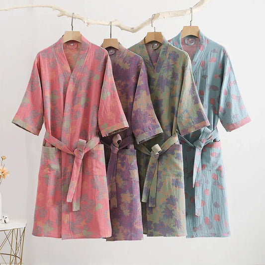 Peignoir coton imprimé Femme