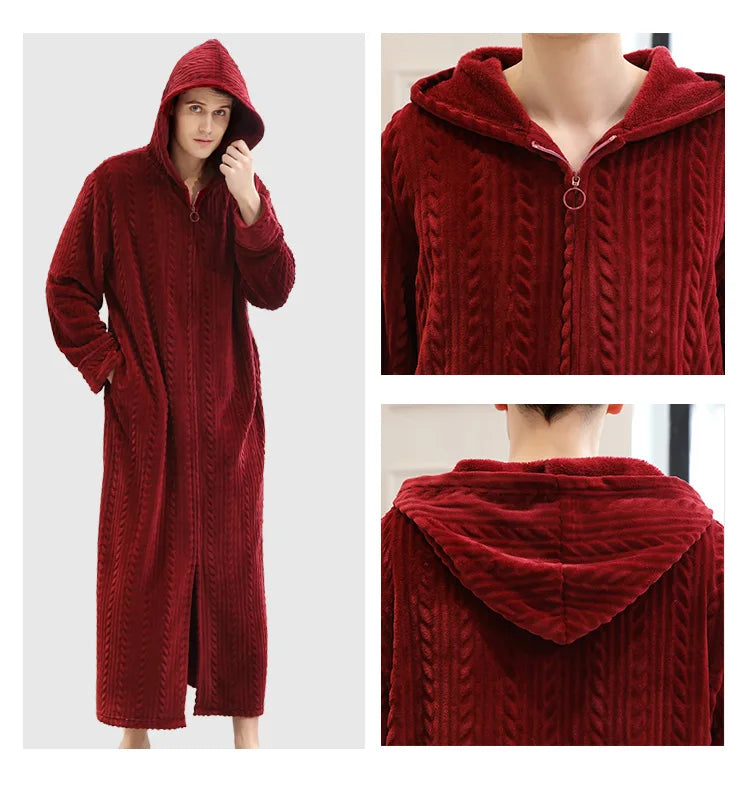 Peignoir flanelle zip homme polyester fabriqué en France