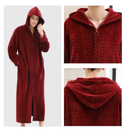 Peignoir flanelle zip homme polyester fabriqué en France