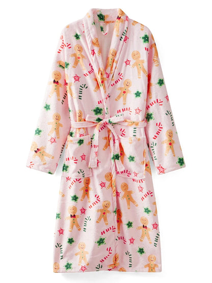 Peignoir Femme Fluffy de Noël Flanelle