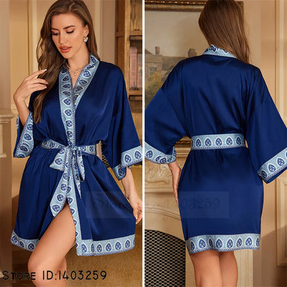 Peignoir grande taille unique Satin Polyester Femme
