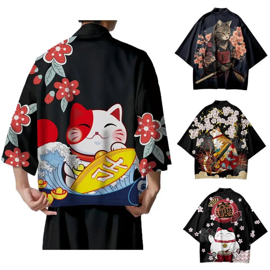 Veste Japonaise Neko Polyester