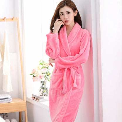 Peignoir de Bain Flanelle/Polaire Hiver Polyester Femme