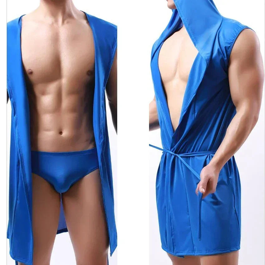 Peignoir sans manche avec capuche polyester Homme