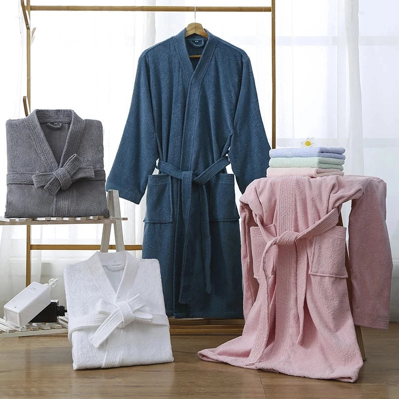 Peignoir coton éponge ou gaufré unisexe