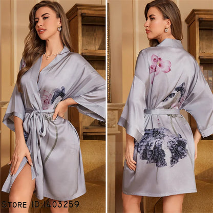 Peignoir grande taille unique Satin Polyester Femme