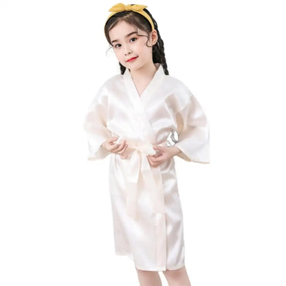 Peignoir Satin Soie Microfibre Petite Fille