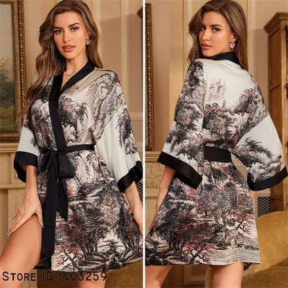 Peignoir grande taille unique Satin Polyester Femme