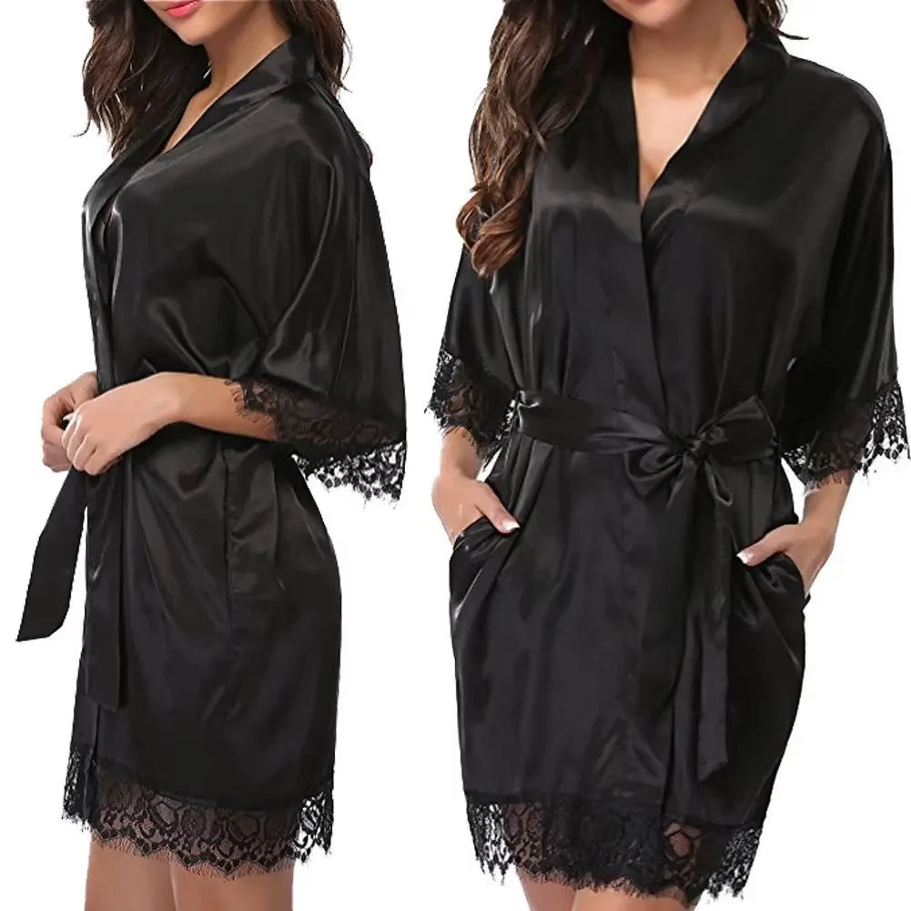 Peignoir Satin sexy Polyester Femme