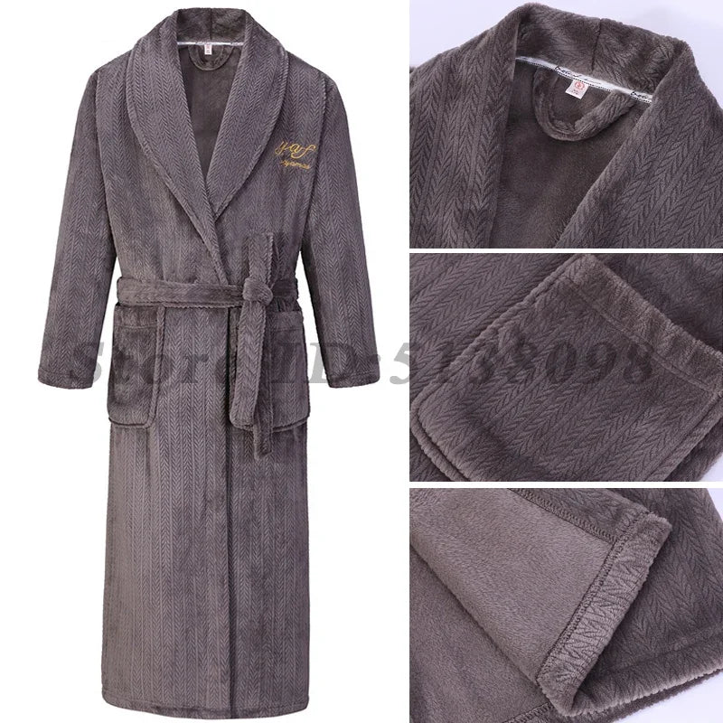 Peignoir long en flanelle pour Homme