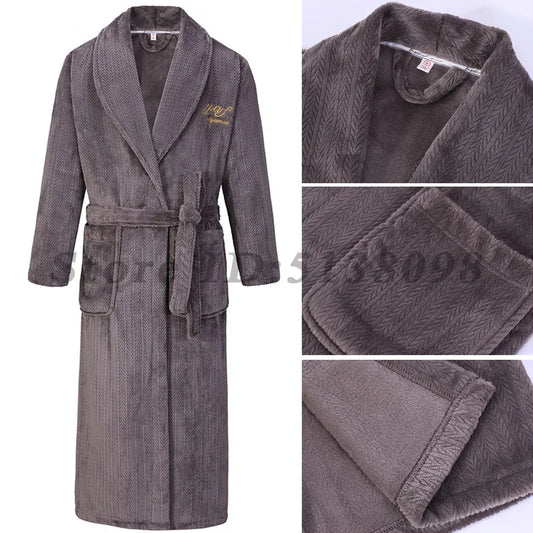 Peignoir long en flanelle pour Homme