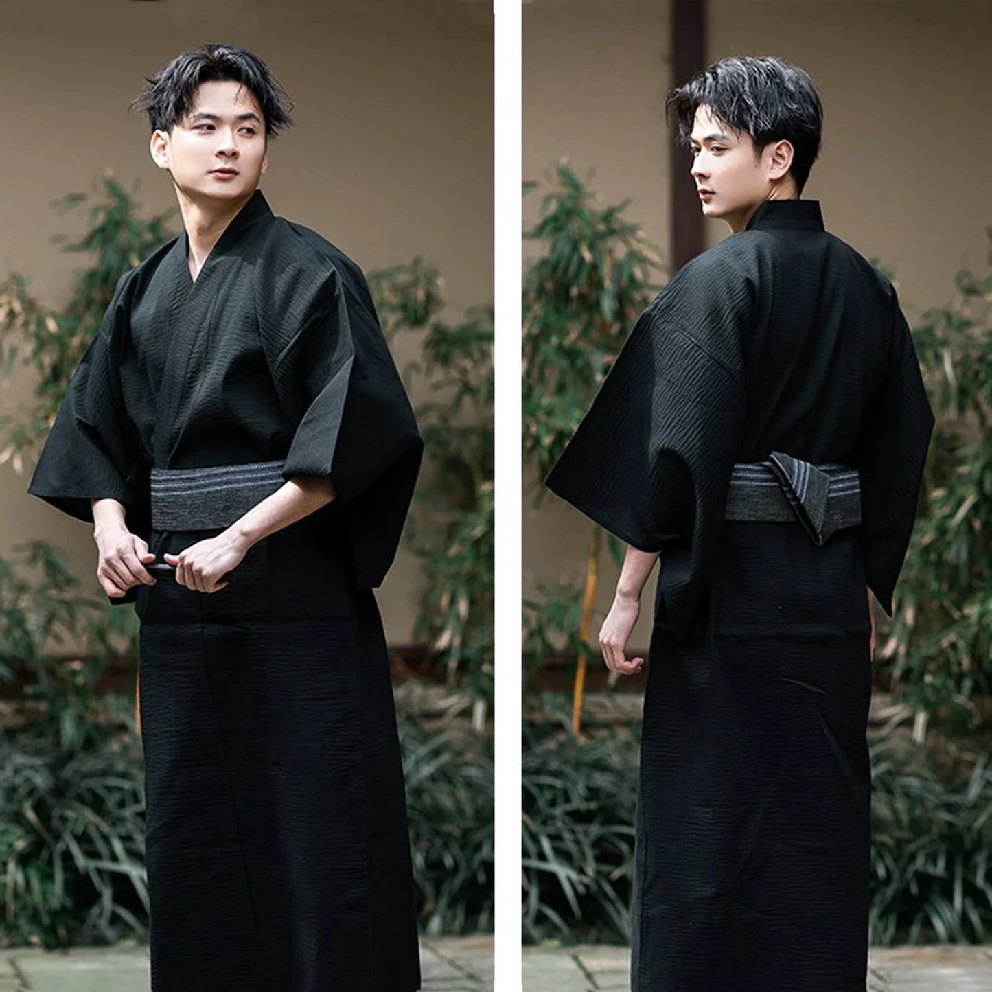 Kimono Japonais coton sans ceinture Homme