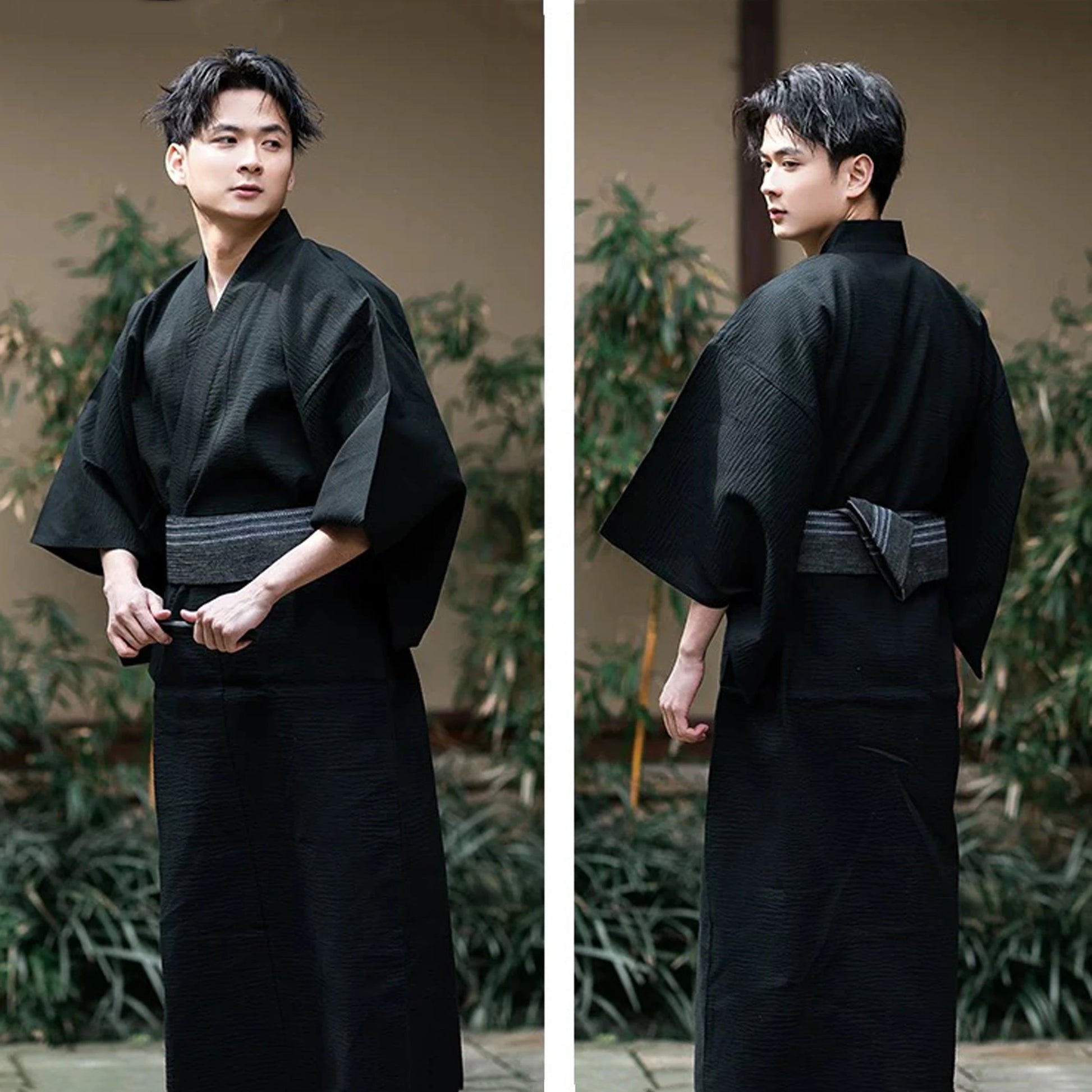 Kimono Japonais coton sans ceinture Homme