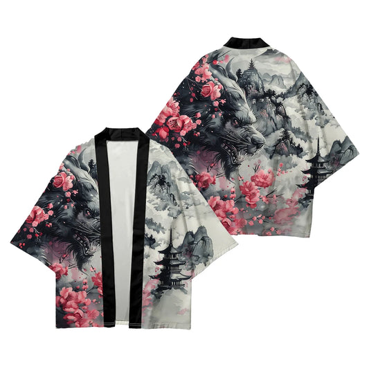 Veste Japonaise Animaux mythiques Polyester
