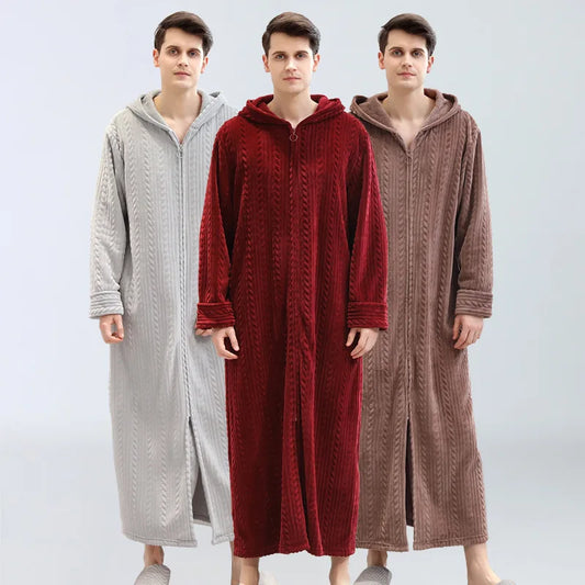 Peignoir flanelle zip homme polyester fabriqué en France