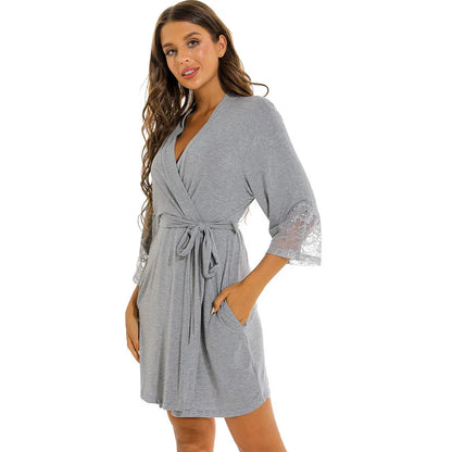 Peignoir Coton/Élasthanne Court Femme