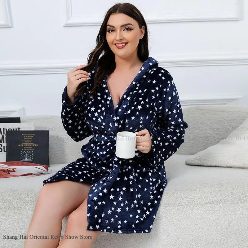 Peignoir Femme Noël Flanelle Grande taille