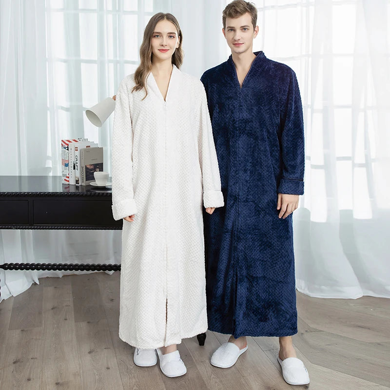 Peignoir flanelle style Jacquard homme et femme