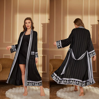 Peignoir style baroque satin polyester homme et femme