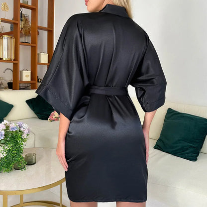 Peignoir Robe Sexy Satin Polyester Femme