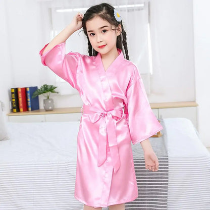 Peignoir Satin Soie Microfibre Petite Fille