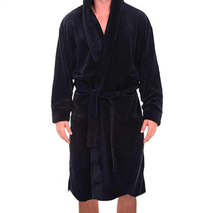 Peignoir flanelle avec capuche Homme