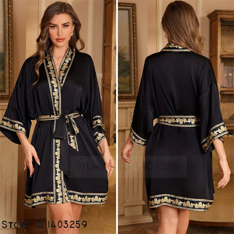 Peignoir grande taille unique Satin Polyester Femme