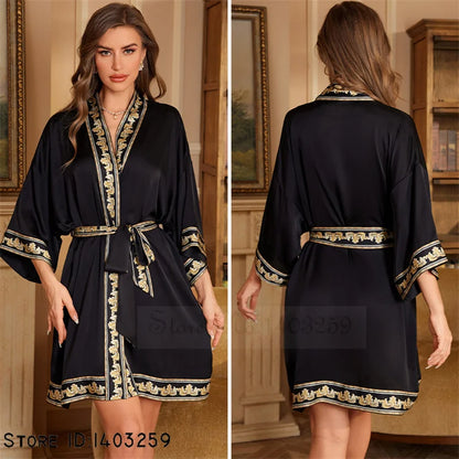 Peignoir grande taille unique Satin Polyester Femme
