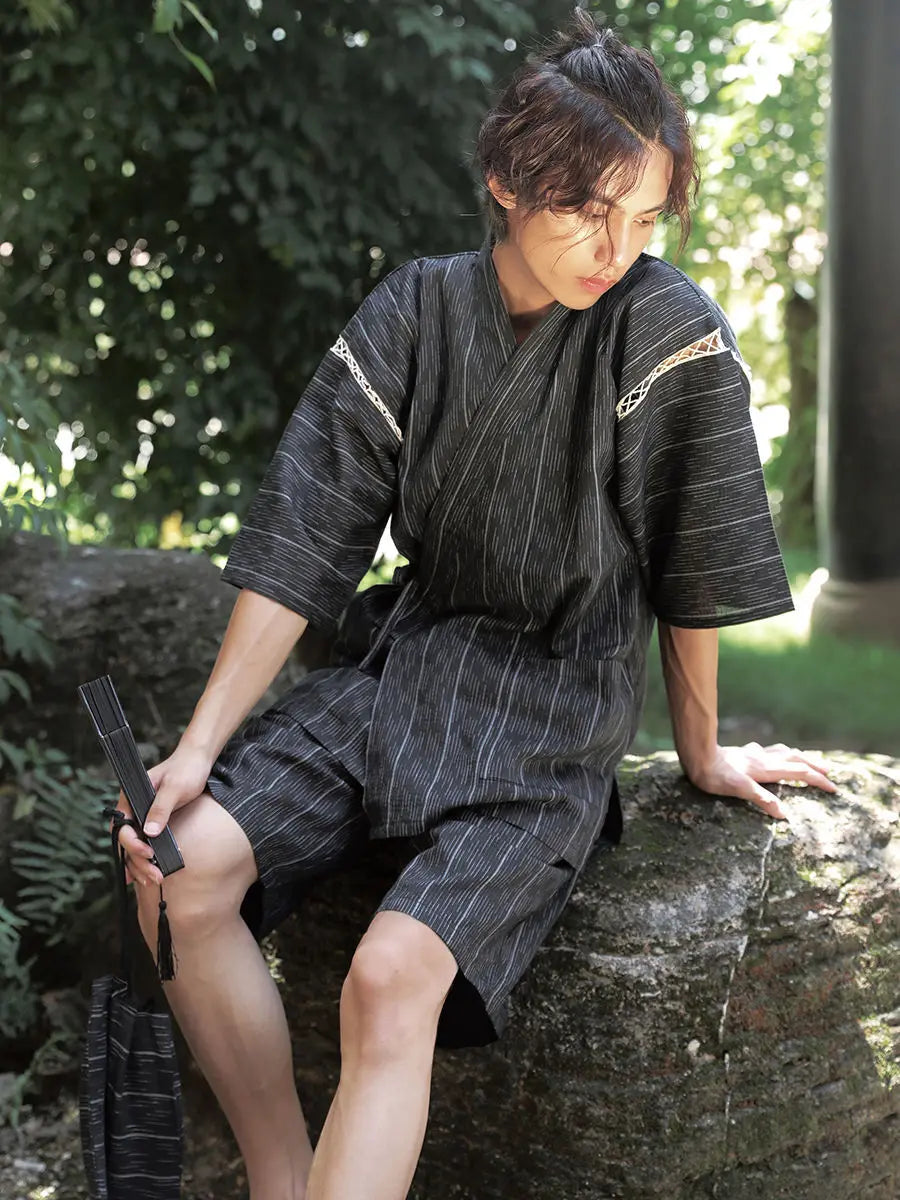 Kimono Japonais 2 pièces polyester Homme
