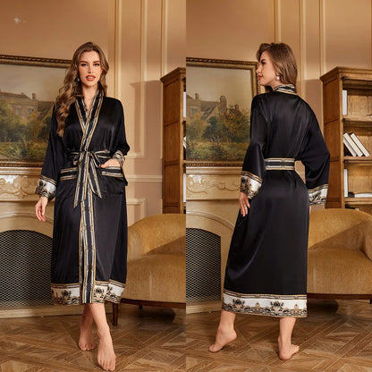 Peignoir style baroque satin polyester homme et femme
