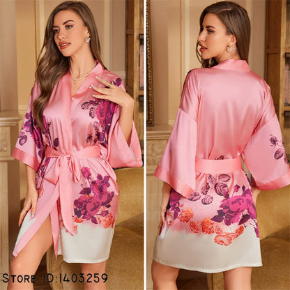 Peignoir grande taille unique Satin Polyester Femme