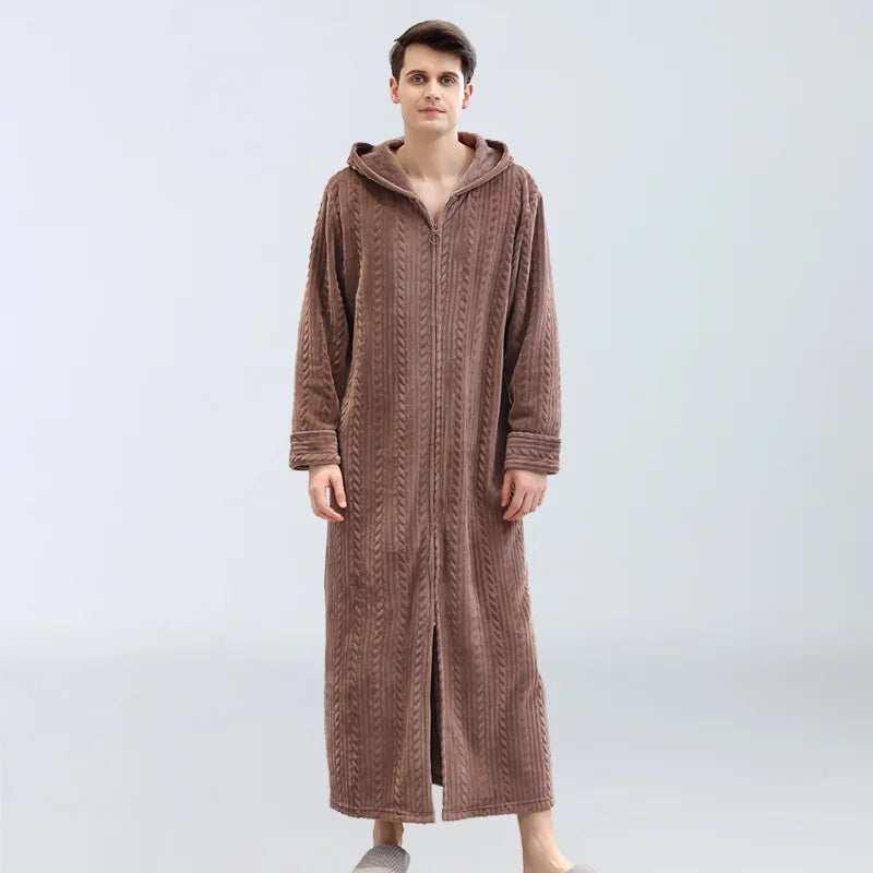 Peignoir flanelle zip homme polyester fabriqué en France