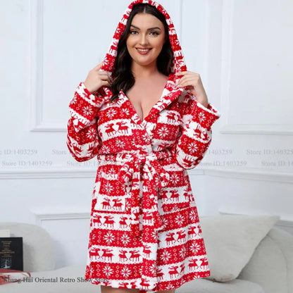 Peignoir Femme Noël Flanelle Grande taille