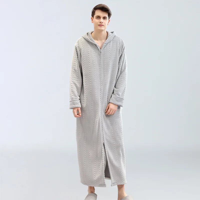 Peignoir flanelle zip homme polyester fabriqué en France