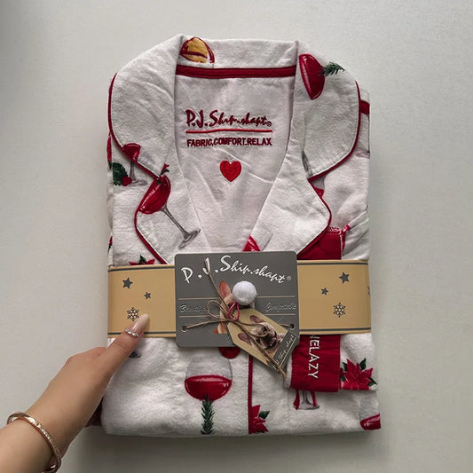 Pyjama Femme Coton Verre de vin