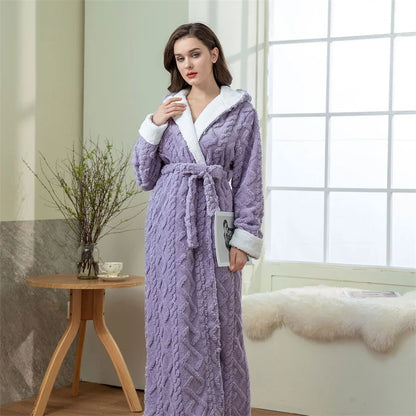 Peignoir chaud Flanelle Polyester Femme