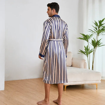 Peignoir Satin Été Polyester/Élasthanne Homme