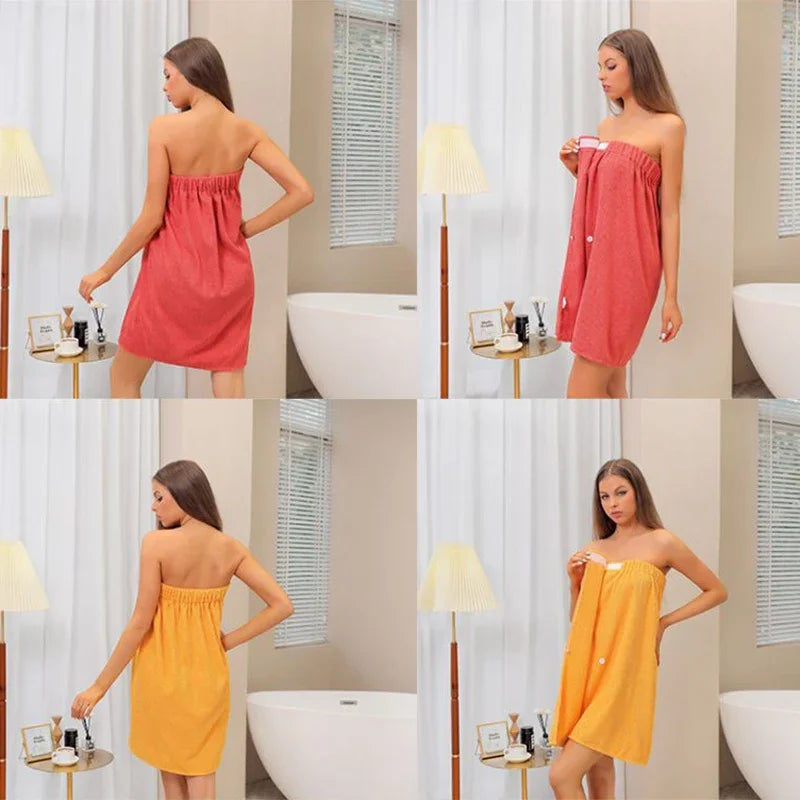 Serviette de Bain Peignoir et turban Polyester Femme