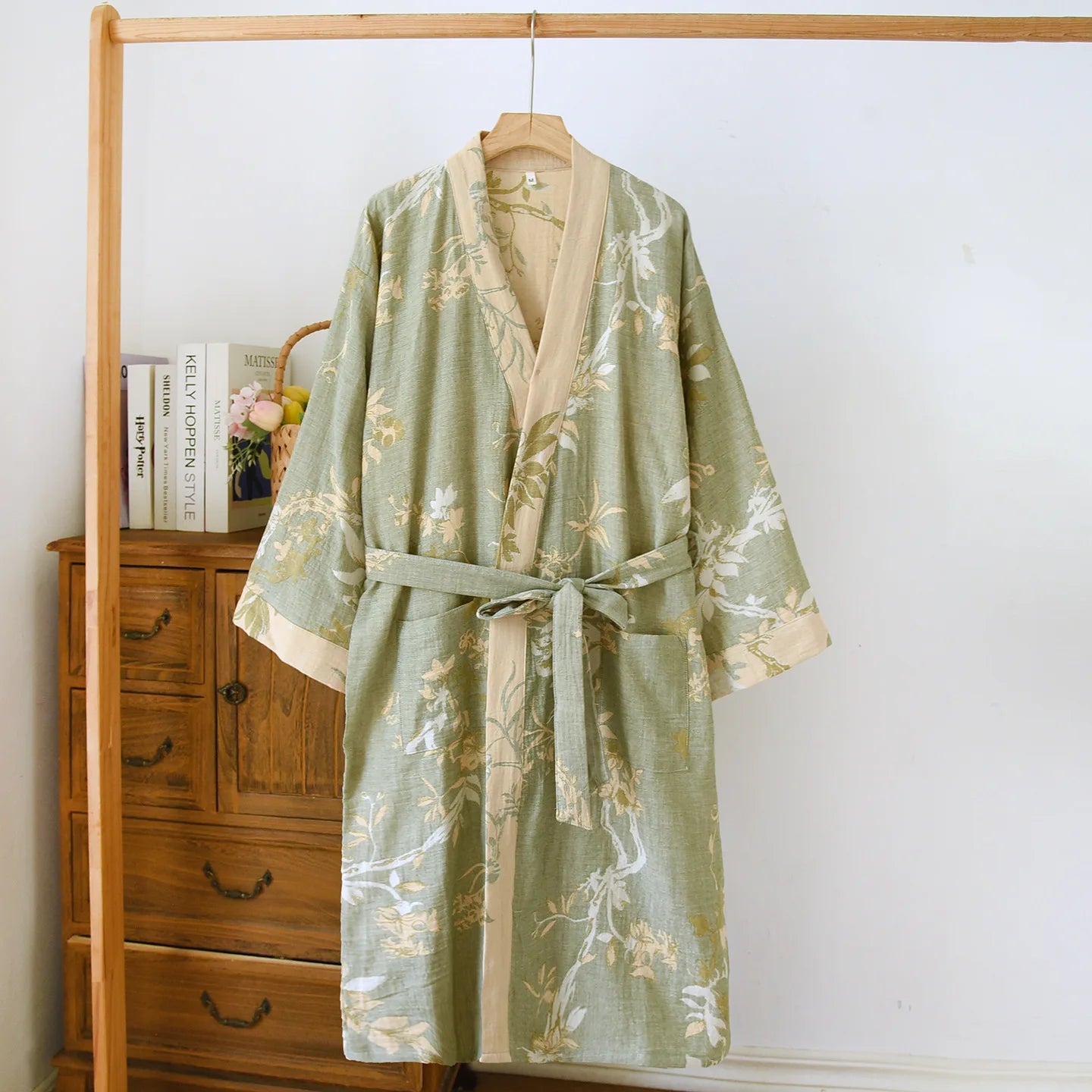 Peignoir coton tissage Jacquard Printemps unisexe
