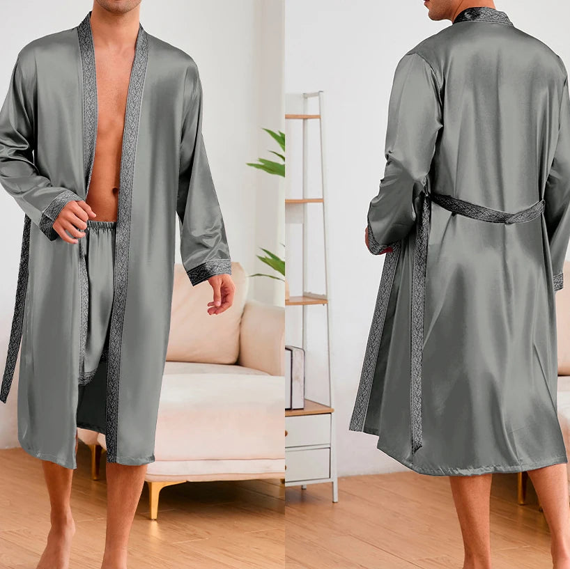 Peignoir Satin oriental Polyester Homme