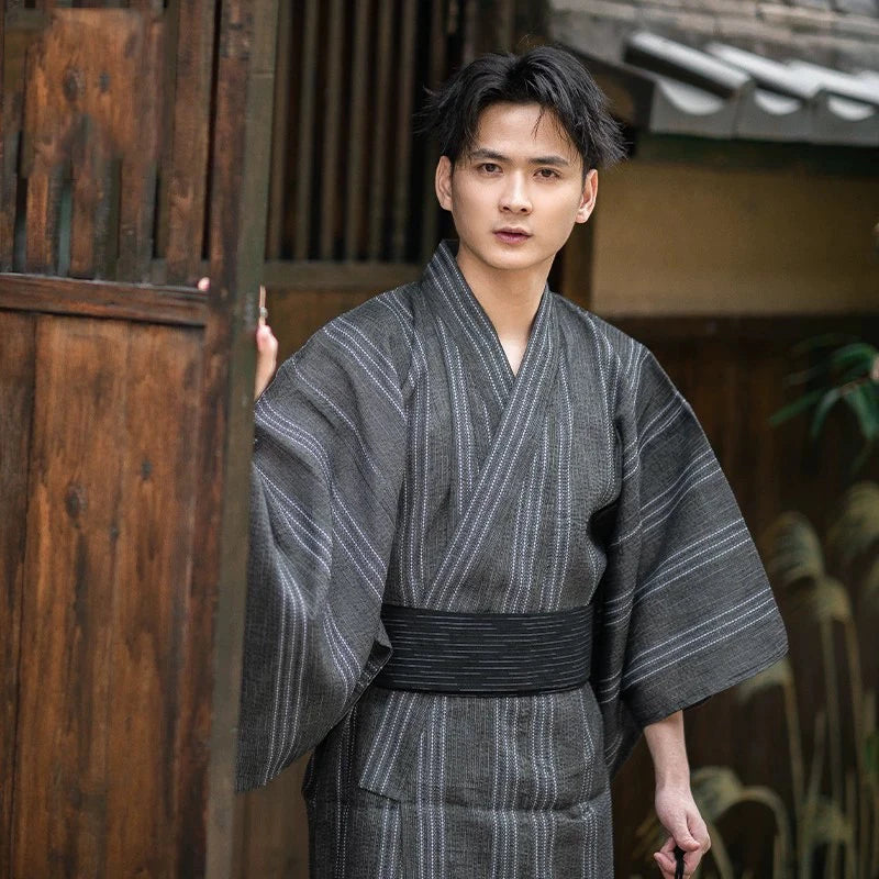 Kimono Japonais coton sans ceinture Homme
