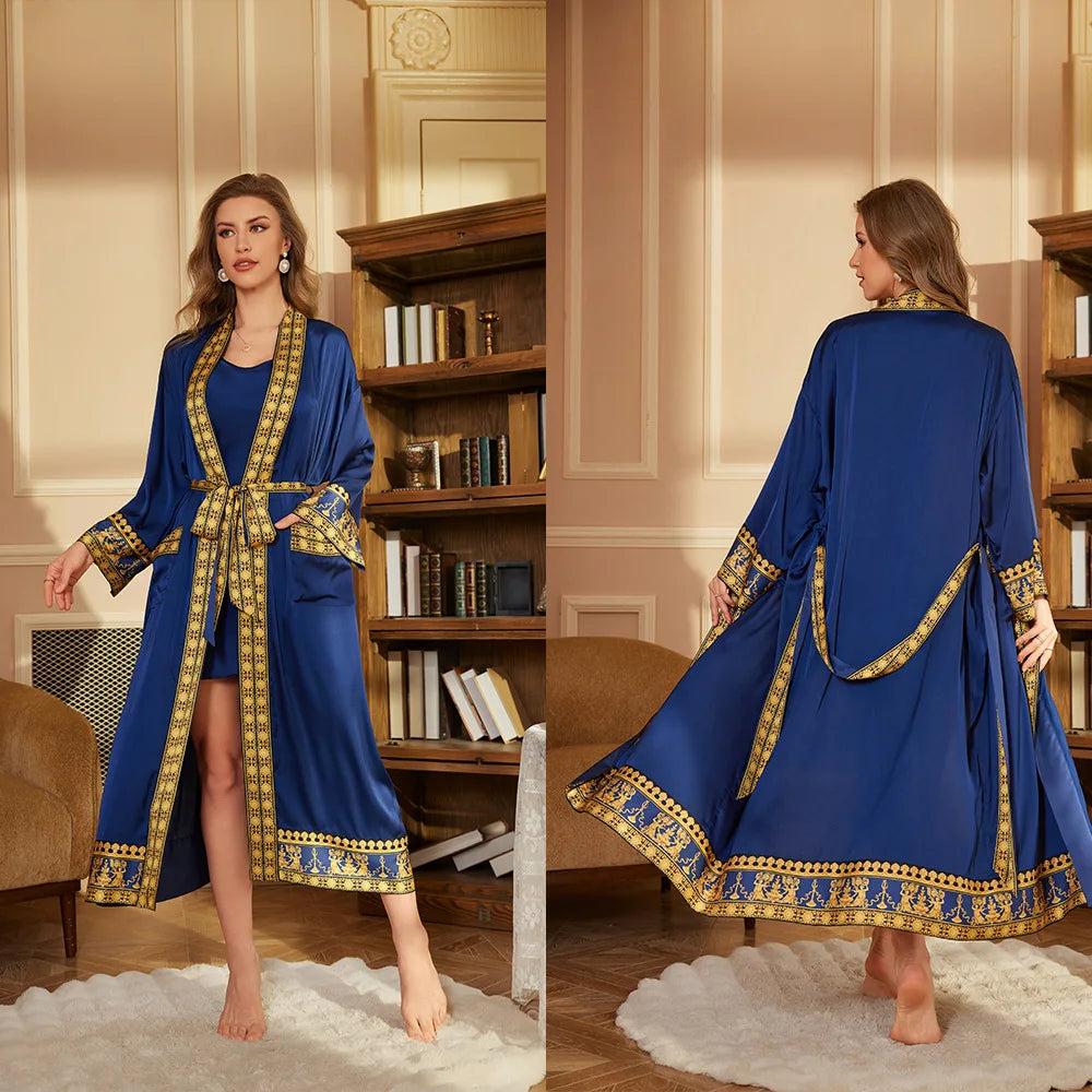 Peignoir style baroque satin polyester homme et femme