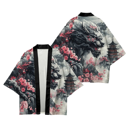Veste Japonaise Animaux mythiques Polyester