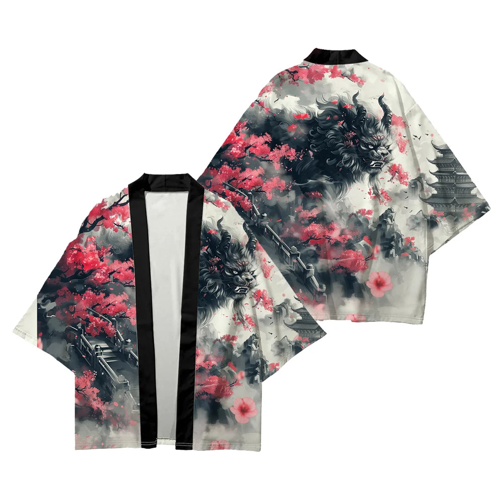 Veste Japonaise Animaux mythiques Polyester