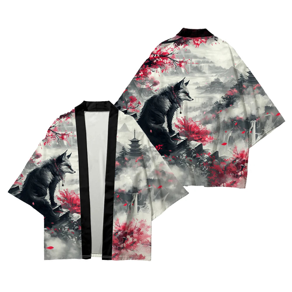 Veste Japonaise Animaux mythiques Polyester